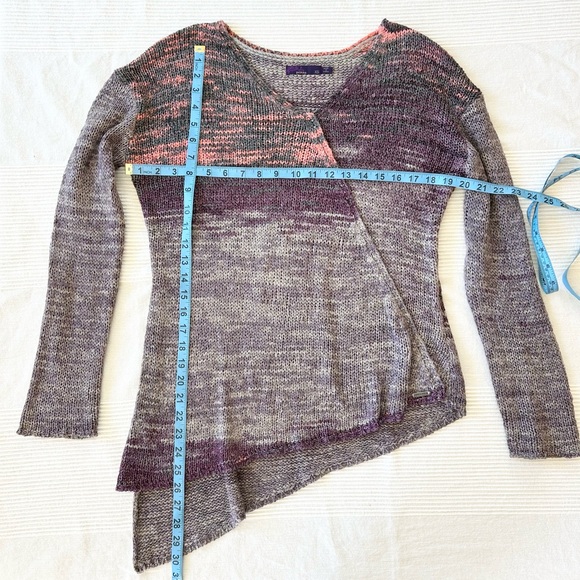 PrAna Vignette V-neck Knit Sweater Asymmetrical Purple Tart - Picture 4 of 13